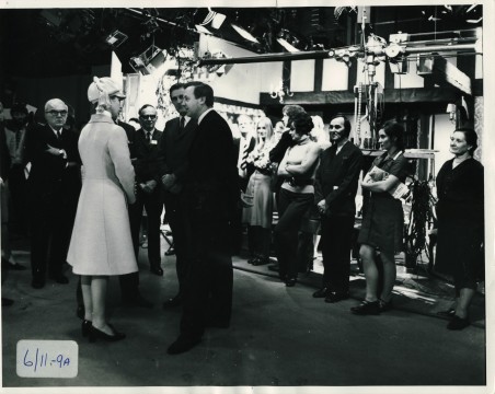 Princess Anne touring the Pebble Mill studios